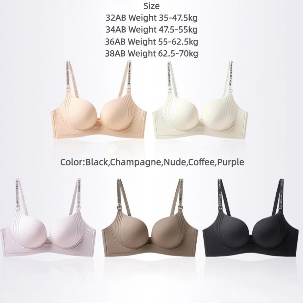 Soft Letter ไร้สาย Deep V Bra กันกระแทก Anti-sagging Brassiere สําหรับผู้หญิง Traceless ปรับ Bras โยคะ