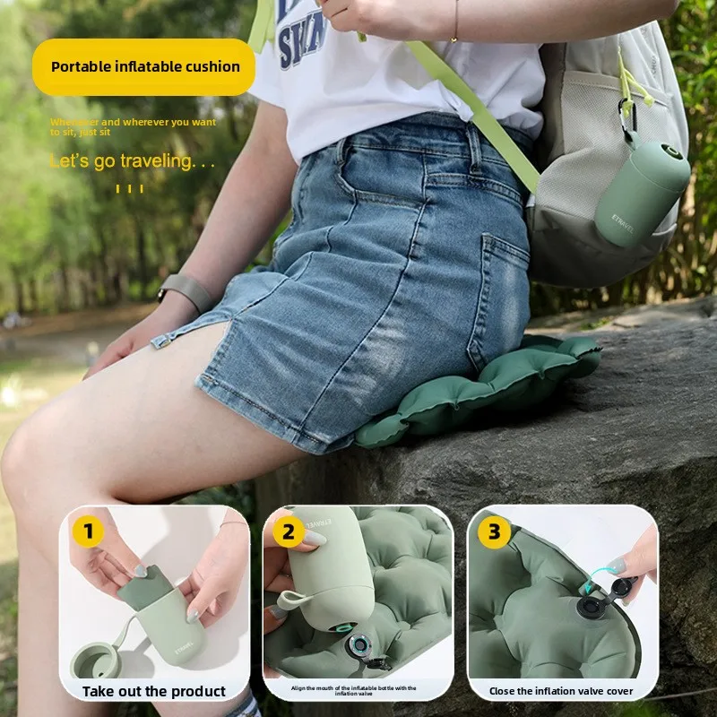 Press The Inflatable Seat Cushion for Outdoor Camping The Height of Sitting for A Long Time and Prevent Pain