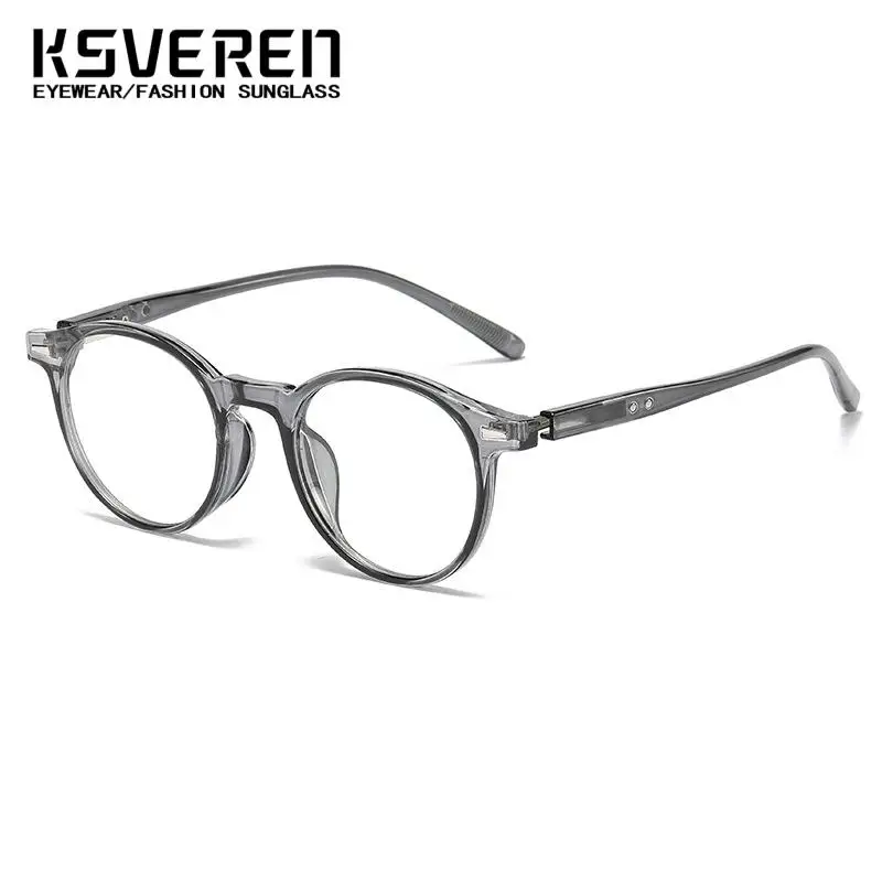 Gafas de lectura TR90 redondas con bloqueo de luz azul para hombre y mujer, lentes graduadas cómodas, montura para lectores presbicia