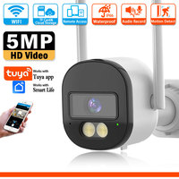5MP TUYA Smart Life Wifi Camera Outdoor Wireless Security CCTV Waterproof Color Night Vision Two Way Audio Camera Baby Monitor