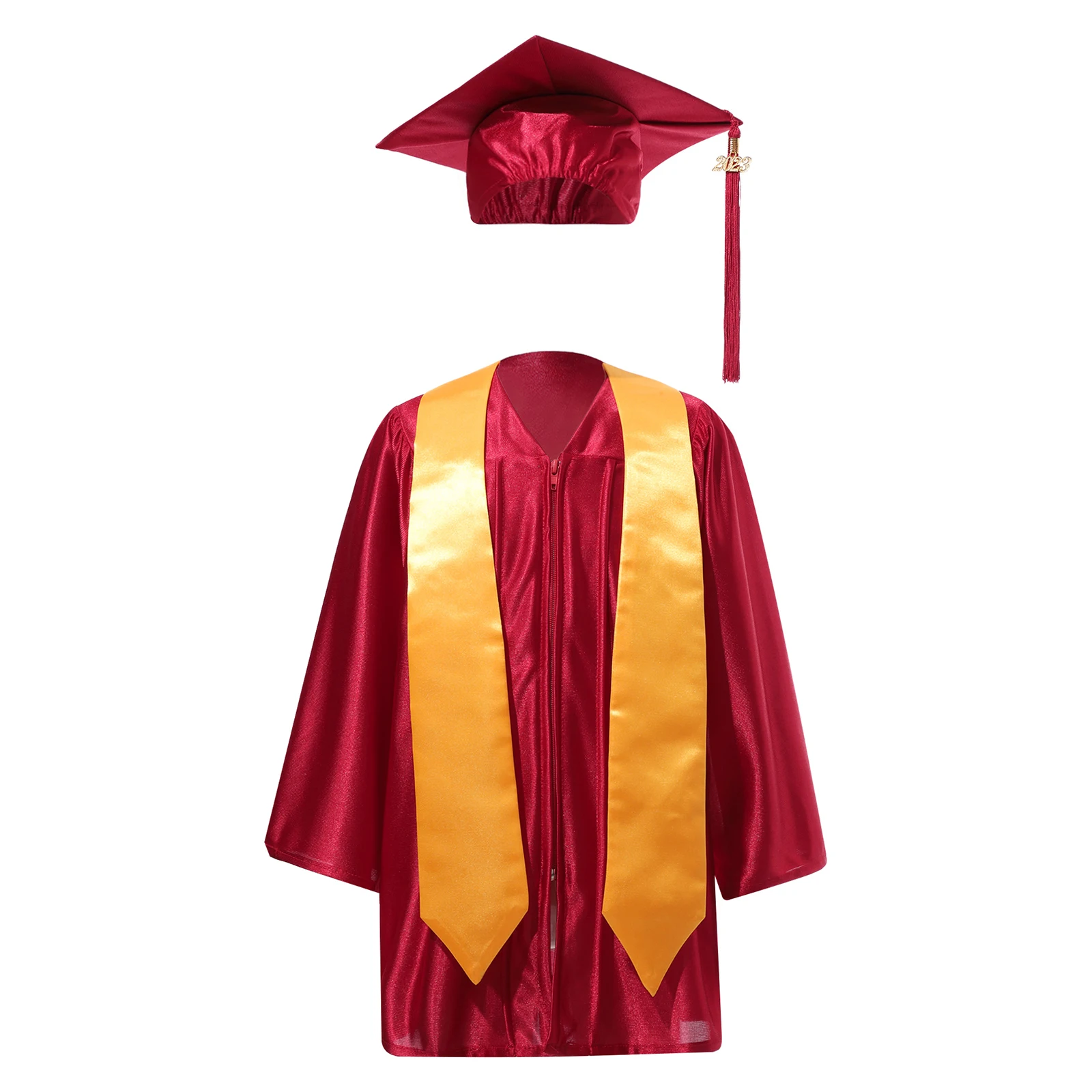 Uniforme scolaire avec badge et pompon pour enfants, tenue de cérémonie et de spectacle, robe de graduation, enfants d'âge alth, filles et garçons, maternelle