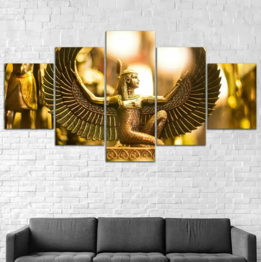 No Frame Canvas 5Pieces Isis Goddess Egypt Wing Wall Art Poster Pictures Paintings Home Decorations Room Decor