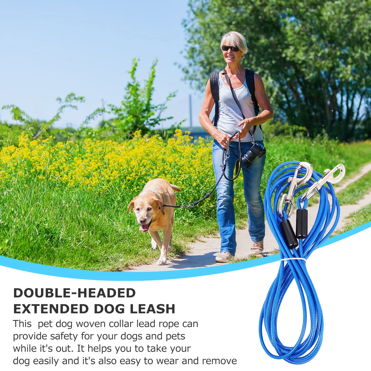 

Drawstring Anti-bite and Break The Dog Chain Dogs Steel Wire Leash Pet Pulling Rope