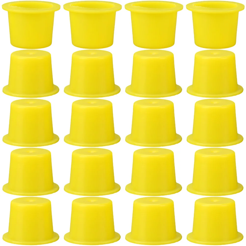 

100Pcs Thickened Yellow Ink Cups for Tattooing Small Disposable Pigment Holders Ink Storage Containers for Tattoo Artists
