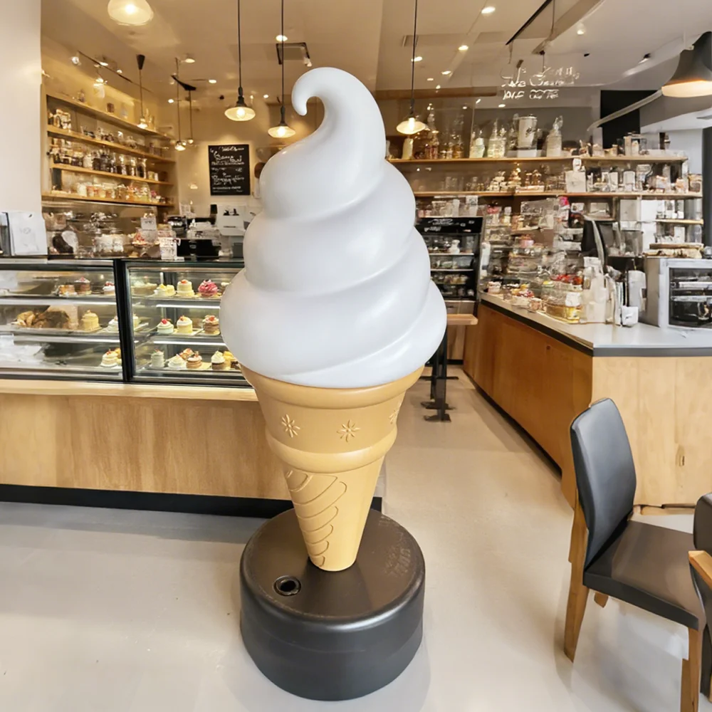 47 pulgadas enorme 120cm sin lámpara lindo Original helado luz fría modelo decorativo publicidad escultura cono suave servir tienda