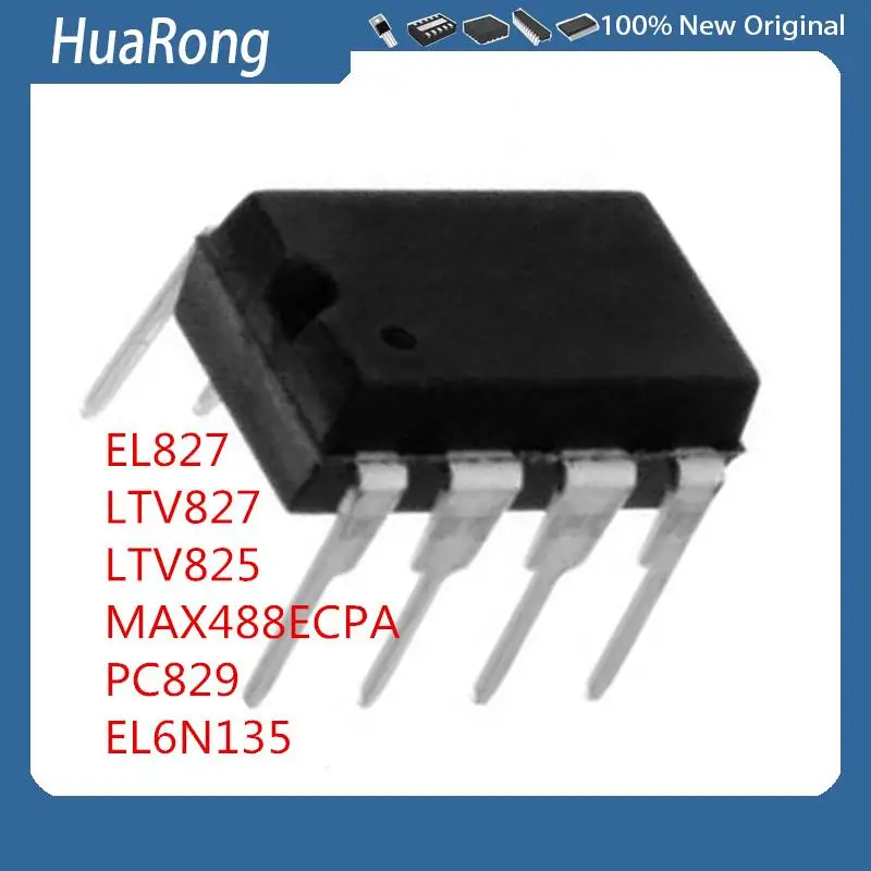 50PCS/LOT     EL827    LTV827     LTV825      MAX488ECPA       PC829   EL6N135     DIP-8