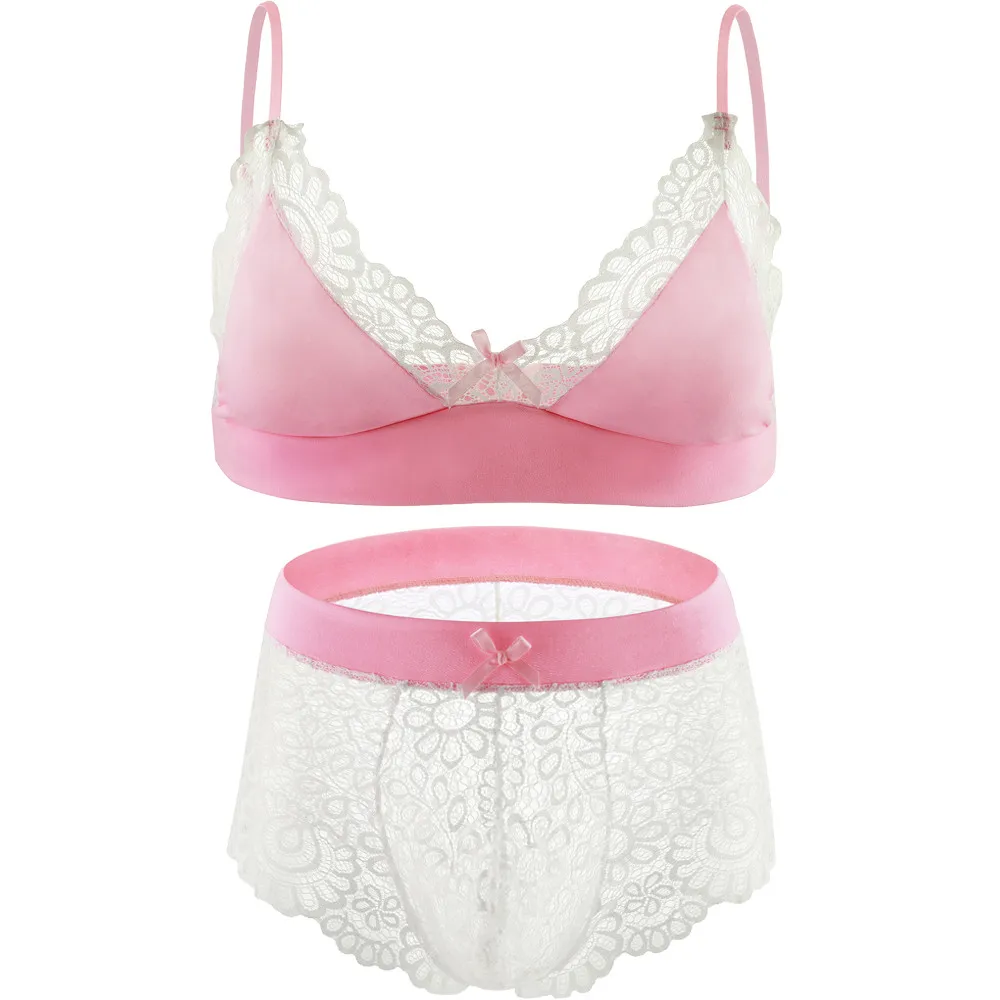 

Мужская эротическая ночная рубашка Sissy, кружевные комплекты нижнего белья, бюстгальтер с глубоким v-образным вырезом, топы с мини-трусами, юбка, кружевные боксеры, сексуальные комплекты нижнего белья