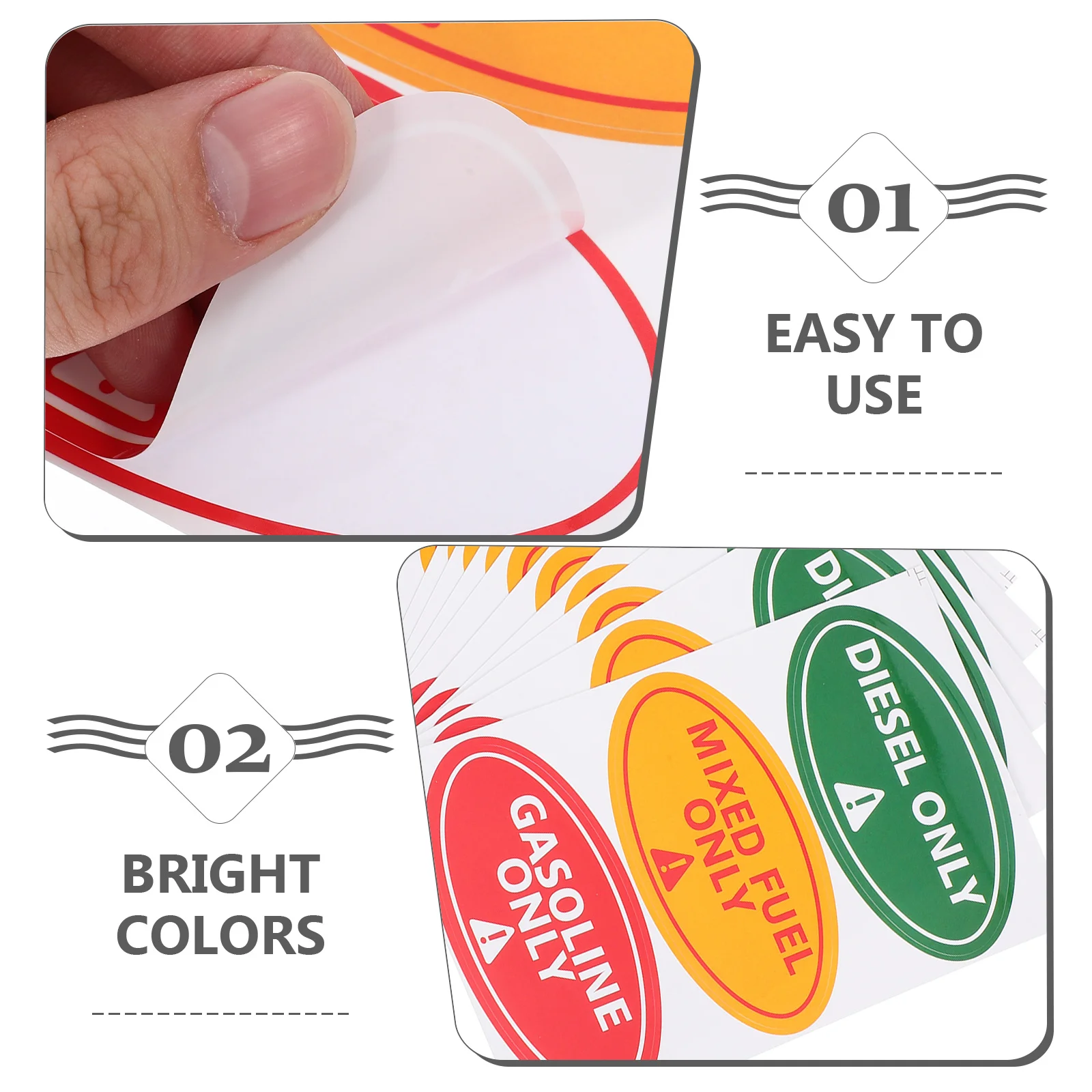 

30pcs Car Fuel Label Stickers Mixed Fuel Only Only Warning Decals For Gas Cans Waterproof Durable Copper Material