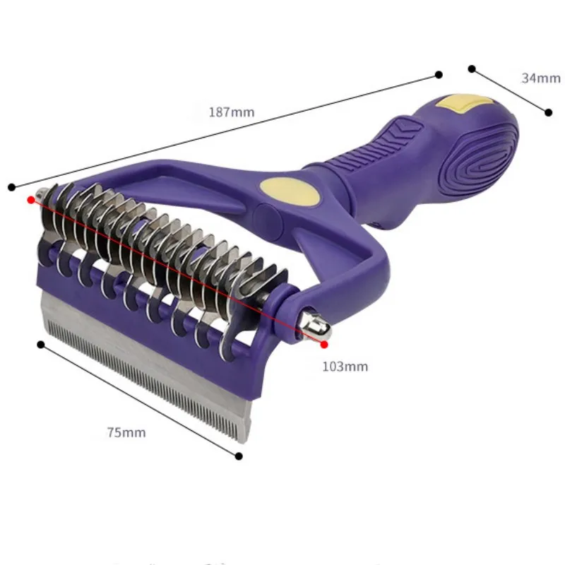 반려동물용 양면 빗, 개 털 매듭, 개털 손질 브러시, 접이식 칼, 반려동물 털 제거기