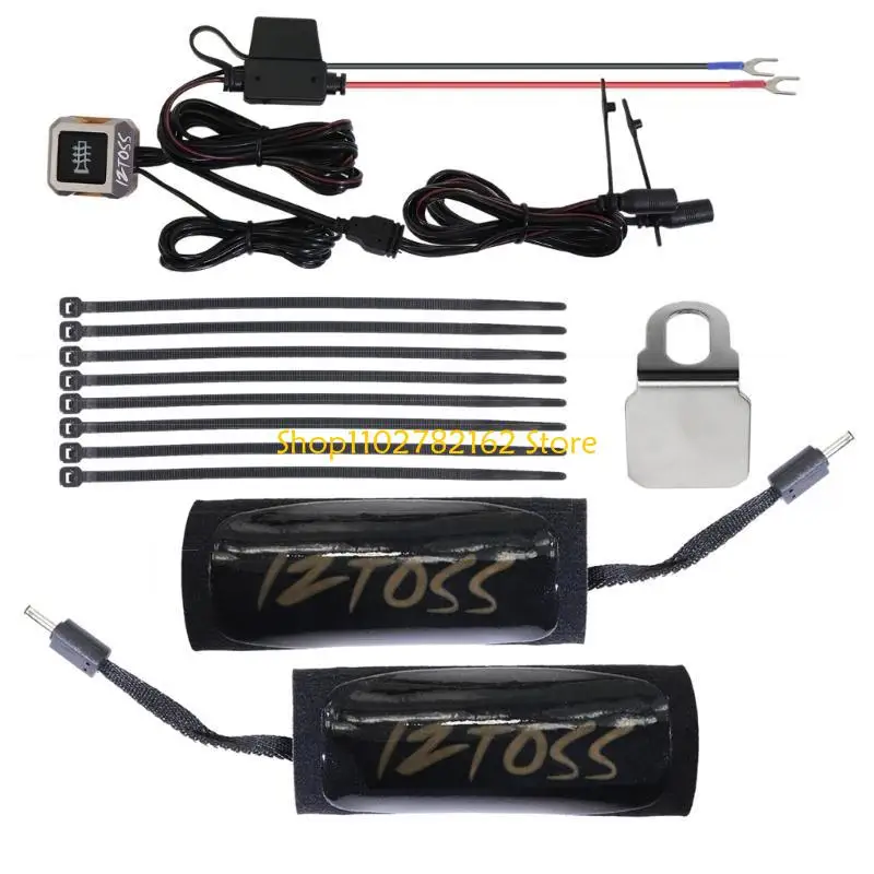 

547B USB Heated Handlebar Wraps Covers Grips with Temperature Control for Motorcycle