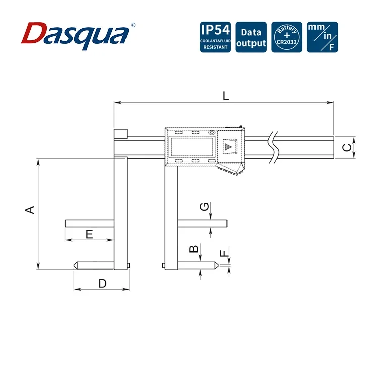  Solid Stainless Steel 100-500mm Easy Out&Inside Digital Caliper For Brake Drum Measurement