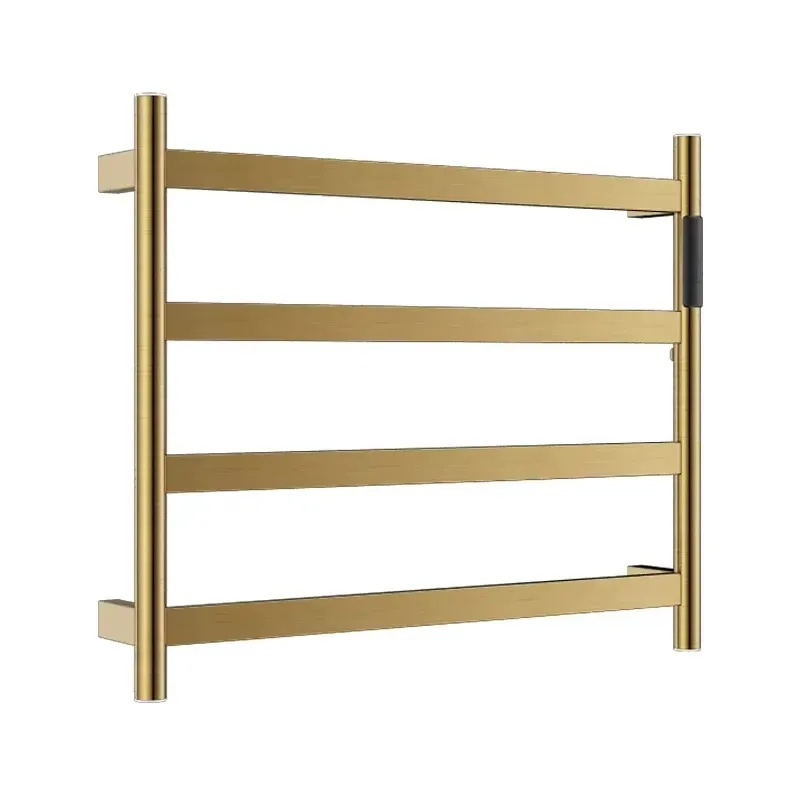 Hotel Brushed Wall Mount Towel Warmer Plug-in Bathroom Electric Heated Towel Drying Racks with Built-in Timer