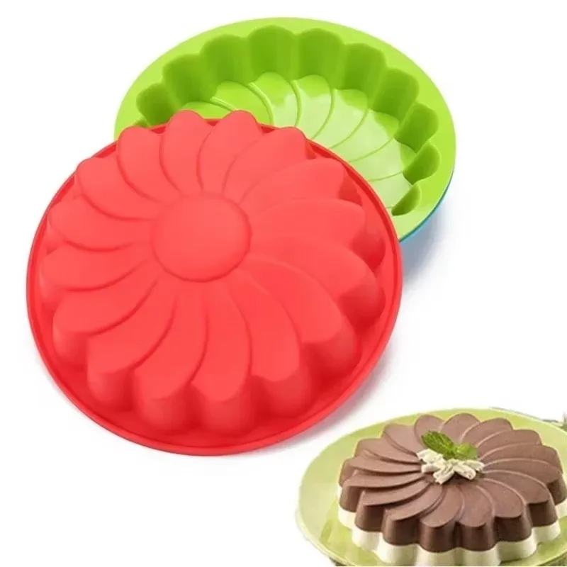 Silicone Whirlwind Petal Shaped Baking Tray Silicone Cake Mold Sunflower Cake Bakeware Baking Tool 3D Pan Tray DIY Party Suppily view 3