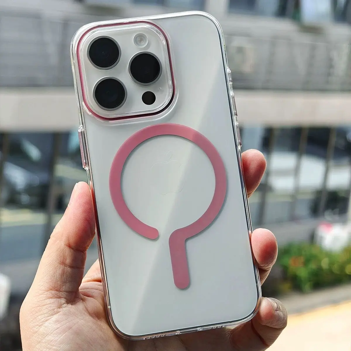 

Case For IPhone 16 15 Pro Max Cover Luxury Acrylic Transparent Magsafe Magnet Backstage For IPhone 16 E Shockproof Bumper Funda