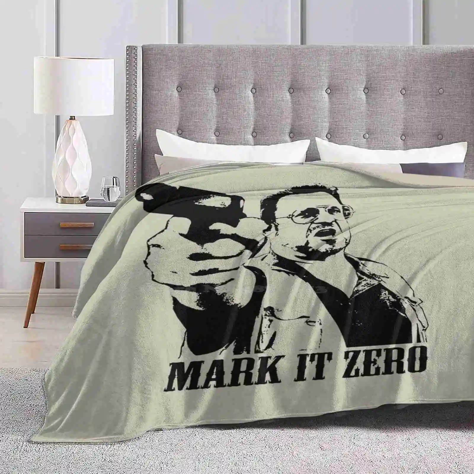 The Big Lebowski Mark It Zero T-Shirt Hot Sale Printing High Qiality Warm Flannel Blanket The Big Lebowski Mark It Zero Walter