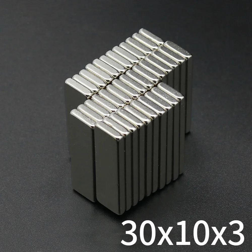 

30x10x3mm Block Super Strong Magnet Powerful Neodymium Magnets N35 NdfeB Permanent Magnetic imanes Refrigerator Magnet