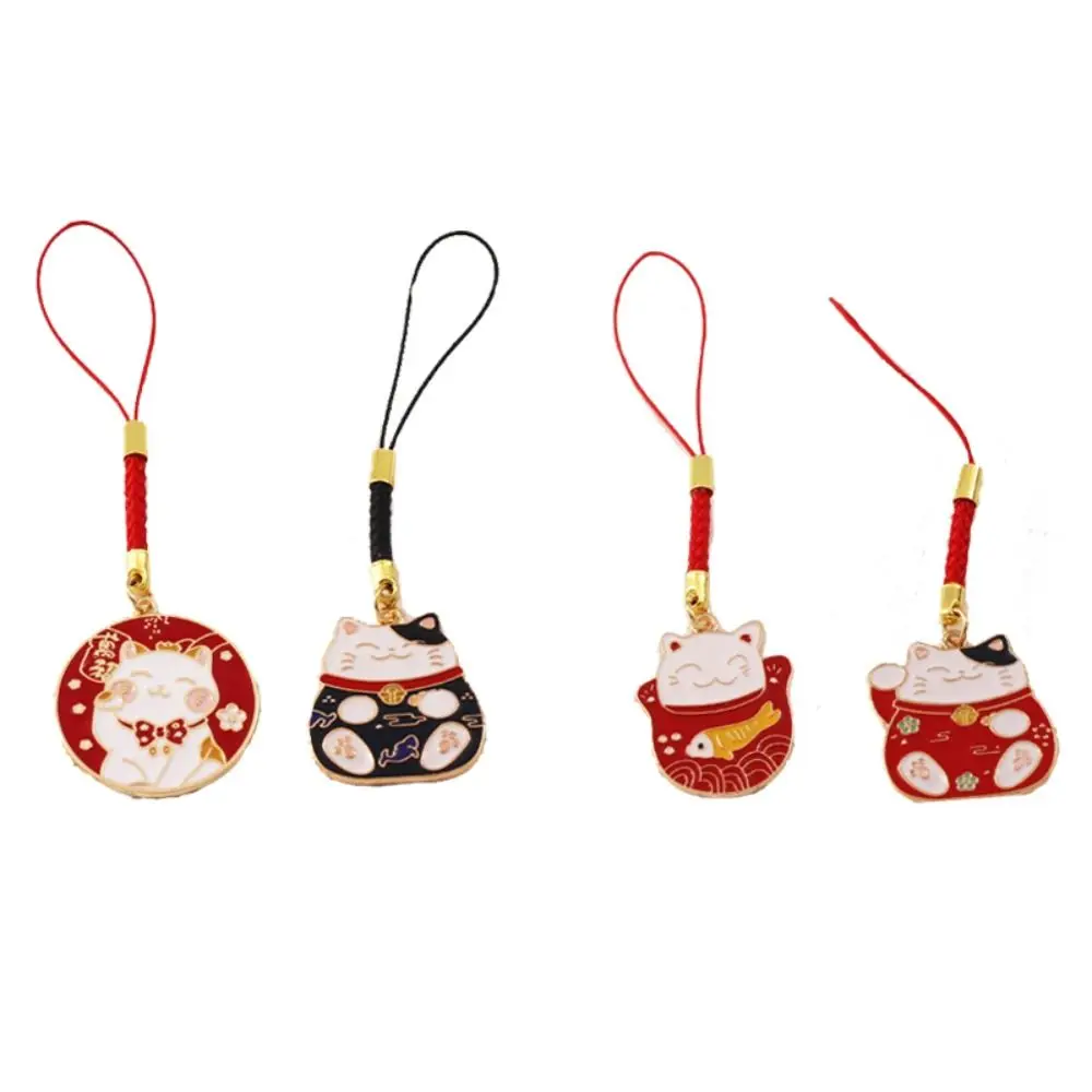 Anti-drop Collection Guofeng Tag Pendant Fortune Cat Keychain Mobile Phone Lanyard Lucky Cat Phone Pendant Mobile Phone Straps