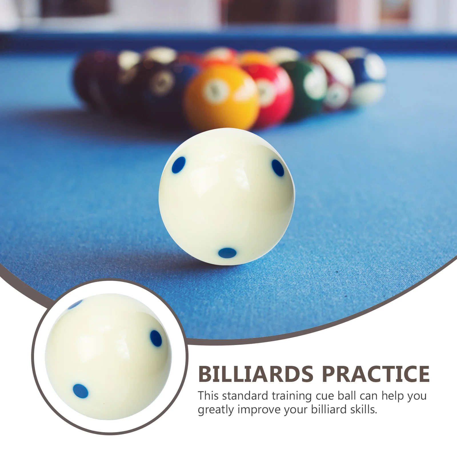 

Precision Balanced Resin Billiard White Ball Six Dots Professional Cue Ball for Pool Practice Cue Balls Billiard Supply