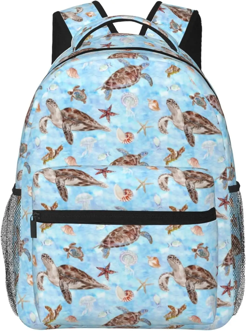 

Sea Turtle Starfish Shell Jellyfish Lightweight Laptop Backpack for Women Men College Bookbag Casual Daypack Travel Bag