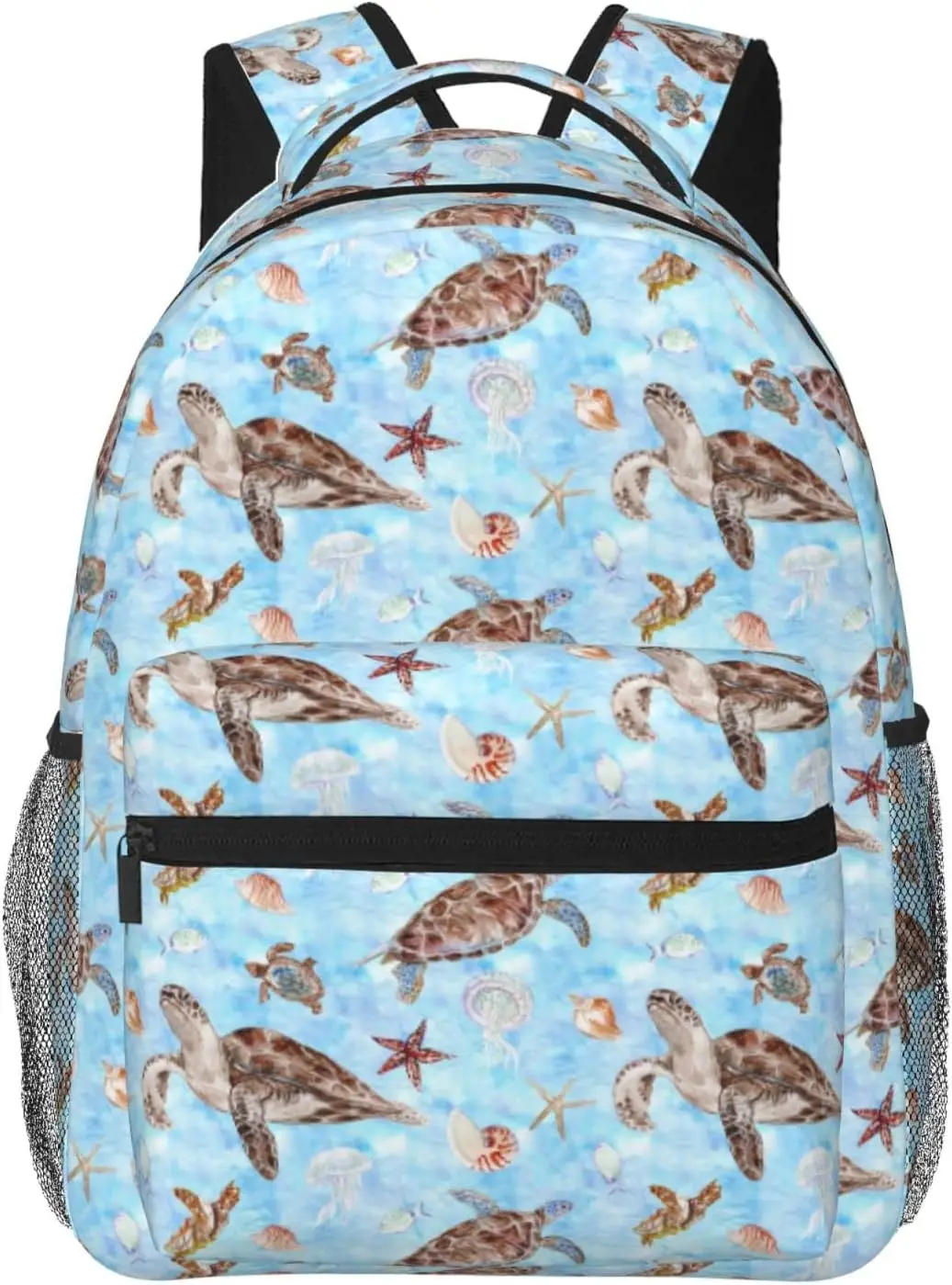 Sea Turtle Starfish Shell Jellyfish Lightweight Laptop Backpack for Women Men College Bookbag Casual Daypack Travel Bag