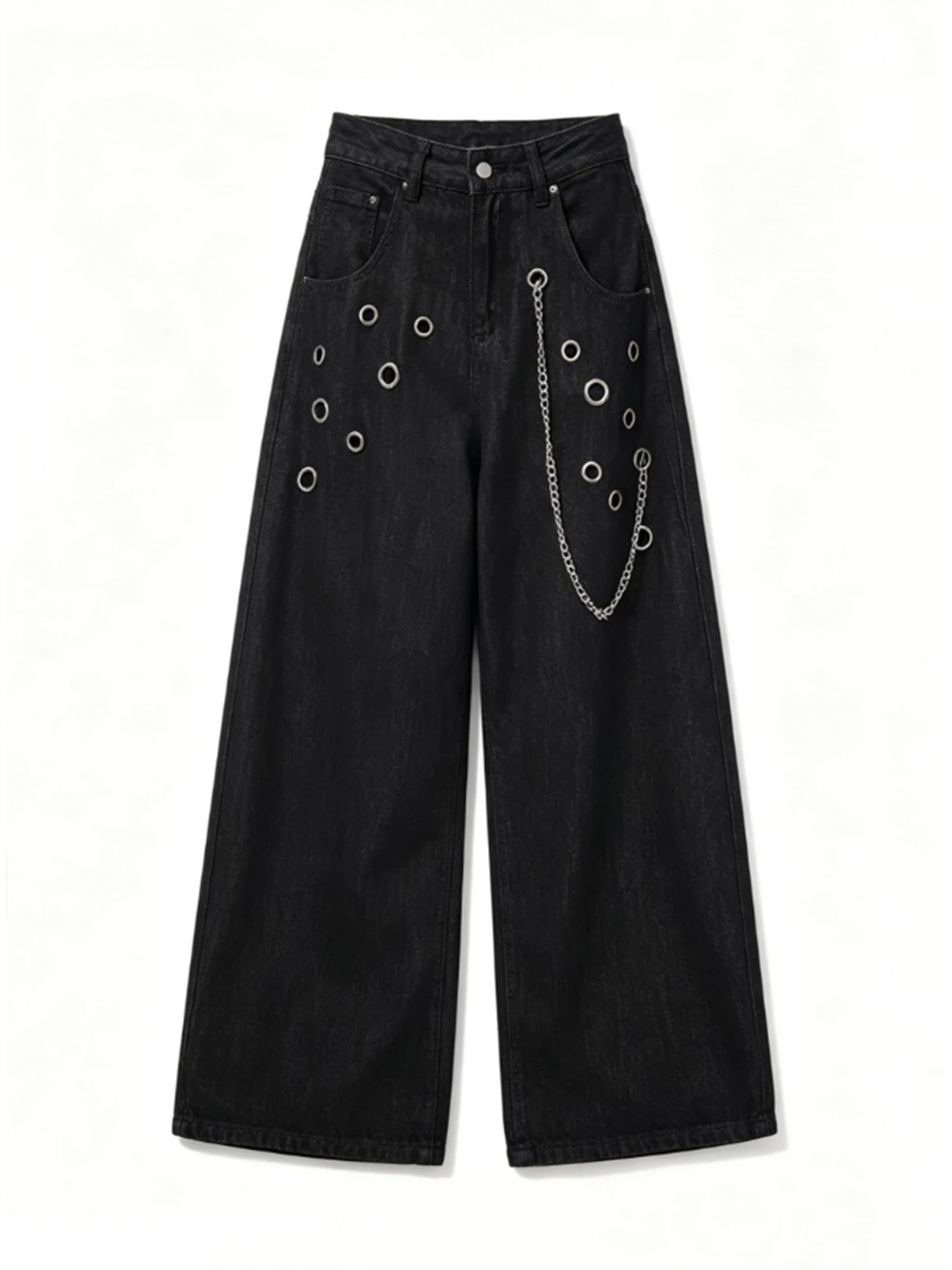 Women Black Gothic Emo Baggy Jeans Y2k Gyaru Denim Trousers Vintage Harajuku Grunge Alternative Wide Leg Jean Pants Autumn 2026