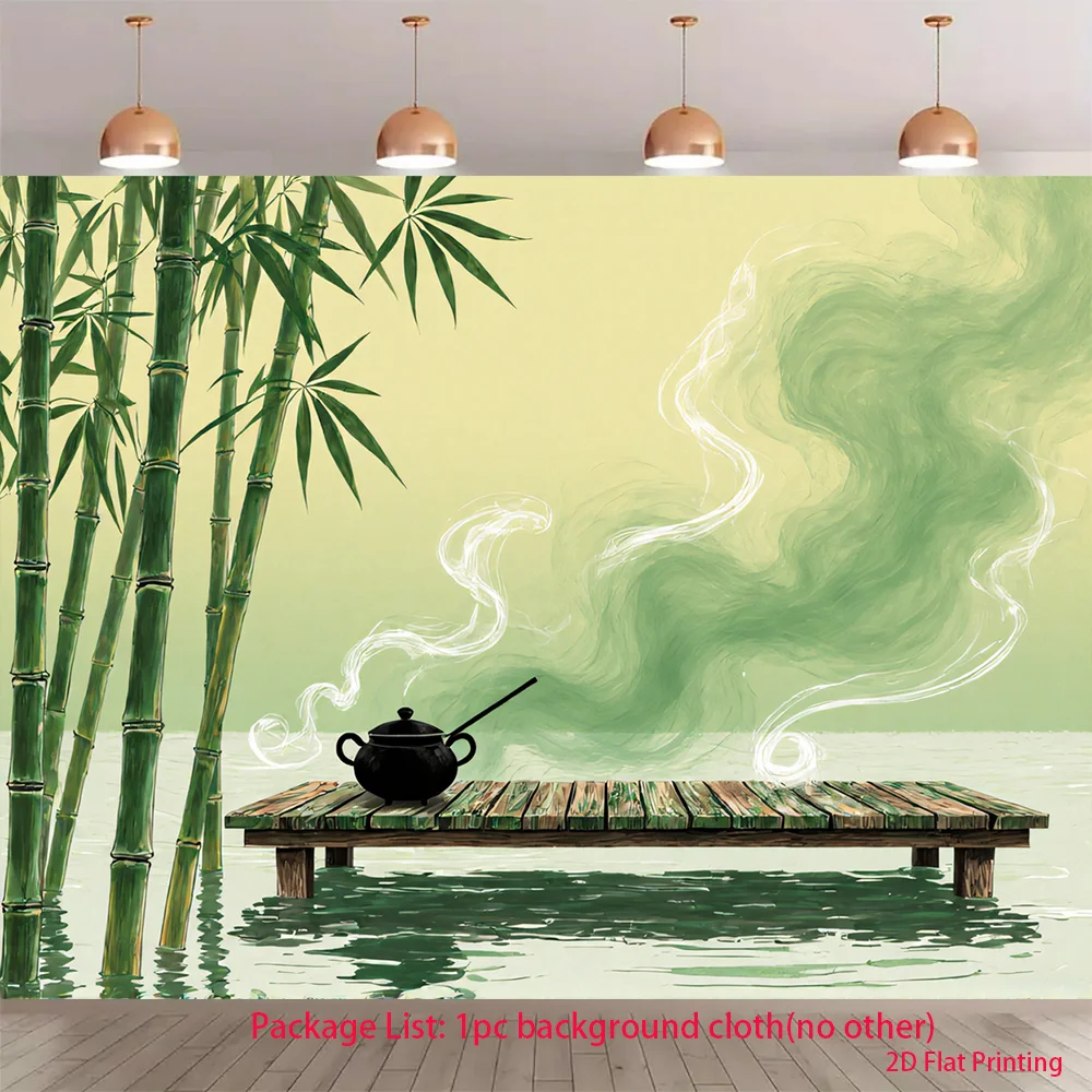 High quality Zen Bamboo Wall Tapestry Print Asian Meditation Landscape Art Polyester Decor Japanese Home Wall Hanging