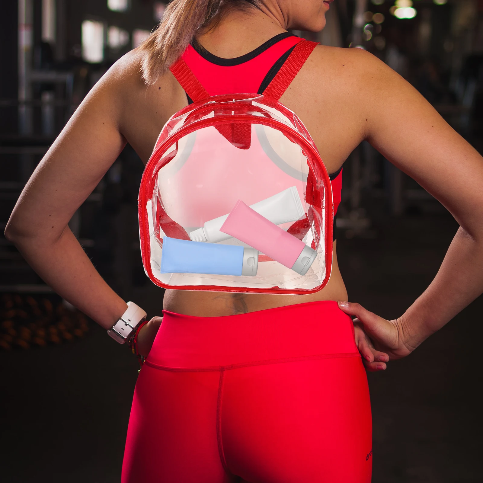 Sommer-Strandtasche, transparenter Rucksack, transparent, leicht, langlebig, PVC, Festival, Konzert, Stadion, zugelassene Reisetasche für Damen