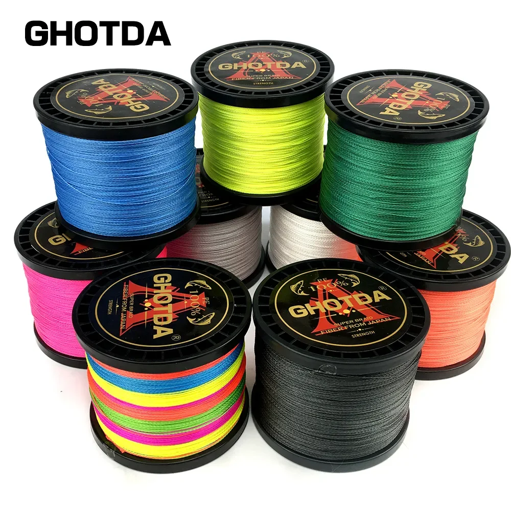 GHOTDA Brand 300M 4Strand Japan Multifilament 100% PE Braided Fishing Line 10LB To 120LB