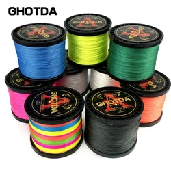 GHOTDA 브랜드 300M 4 가닥 일본 Multifilament 100% PE 꼰 낚시 라인 10LB ~ 120LB