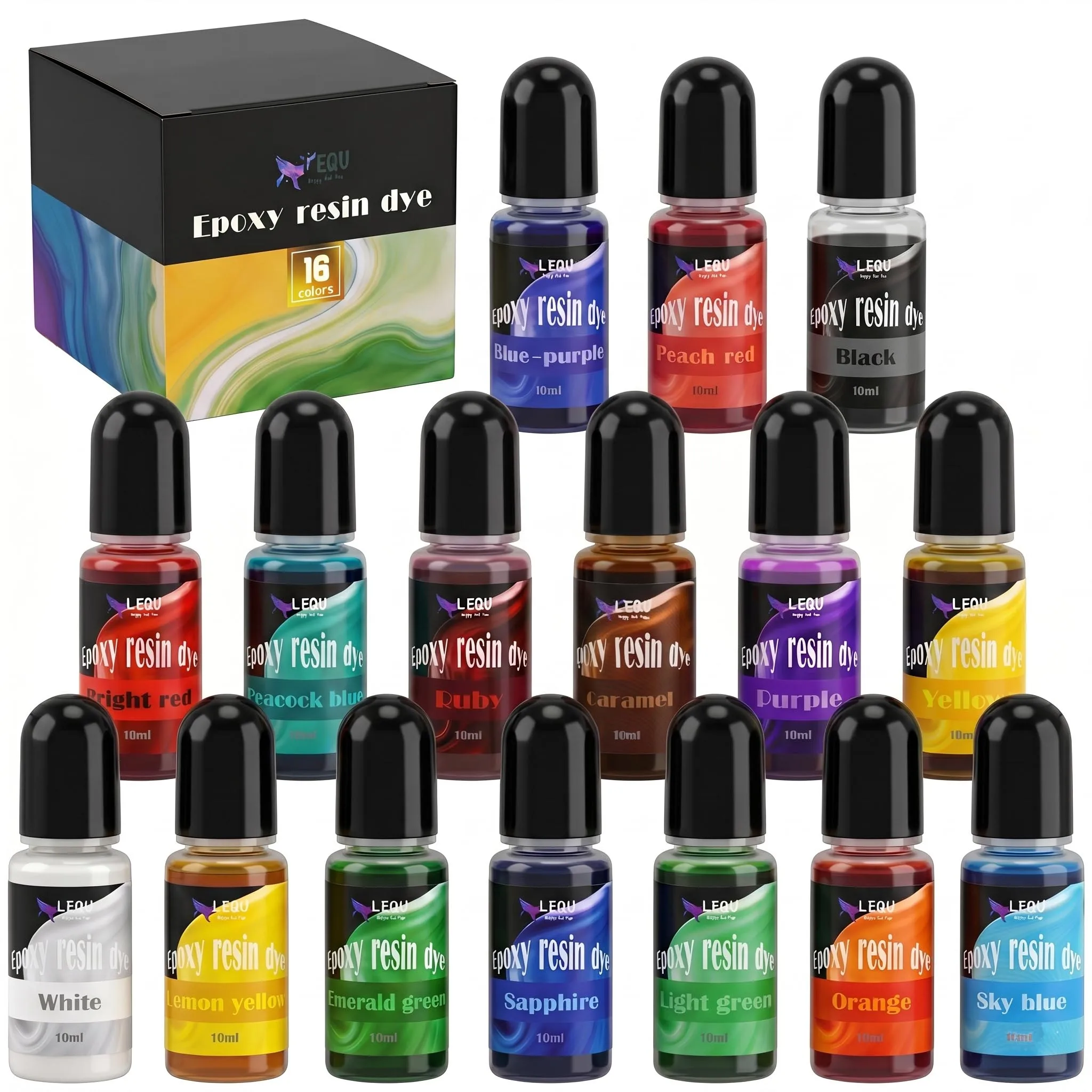 16 Farben/Set Transluzenter Konzentrierter Harzfarbstoff, Epoxidharz-Pigmentflüssigkeit für Harz-Färbung, Schmuckherstellung