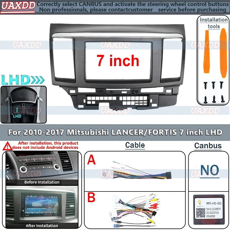 FOR MITSUBISHI LANCER FORTIS 2010-2017 Car Radio Fascias GPS MP5 Android Dash Frame Unit Panel Installation Stereo Player 7INCH