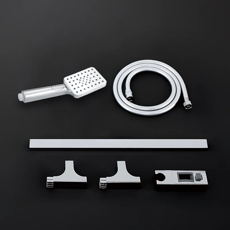 Lifting Verstelbare Rvs Douche Slider Staaf Abs Handdouche Met Stand Pvc Slang Badkamer Accessoires Set