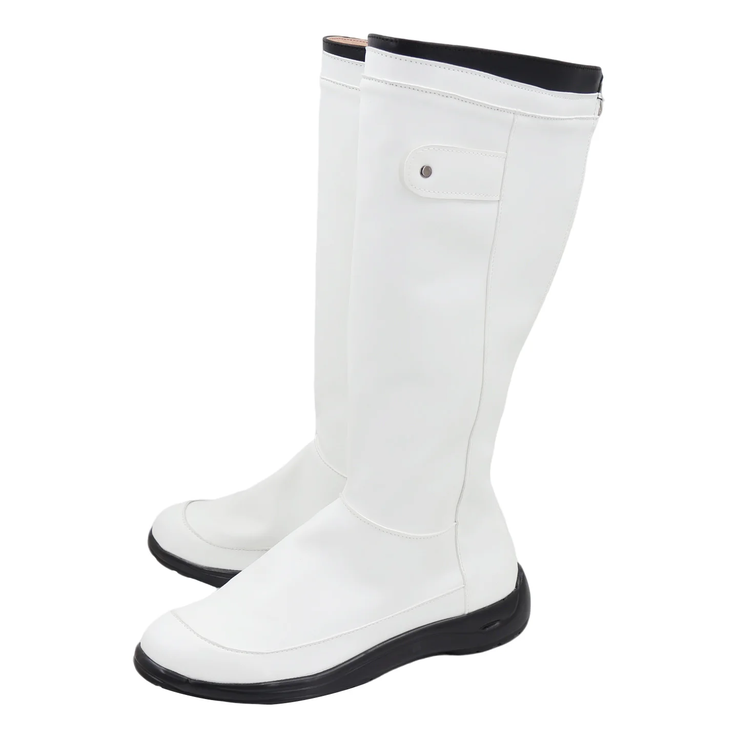 Les quatre chaussures de Cosplay fantastiques, bottes blanches en Faux cuir faites à la main, sur mesure