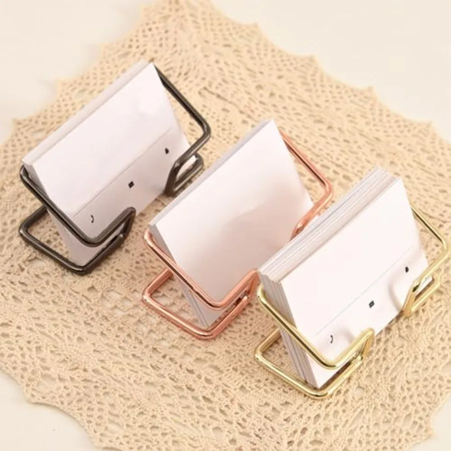 3 Pack Business Card Holder for Desk, Metal Business Card Display Stand, Desk Accessories for Men and Women