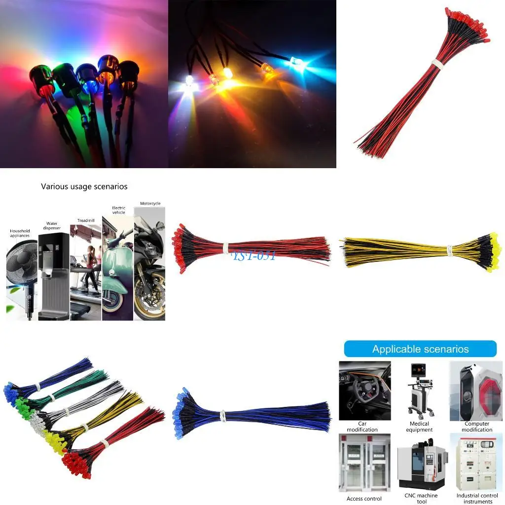 

E15A 50Pcs Light Emitting Diodes Pre 5MM Water Clear LED Diod Enduring