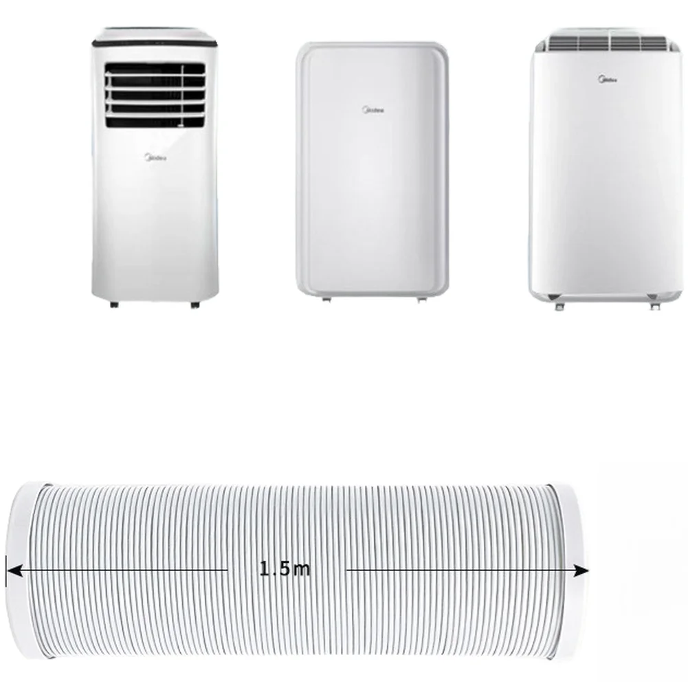 Flexible For Exhaust Duct for Portable Air Conditioners with Clamp Ring Mount and For MIDEA For Exhaust System Support
