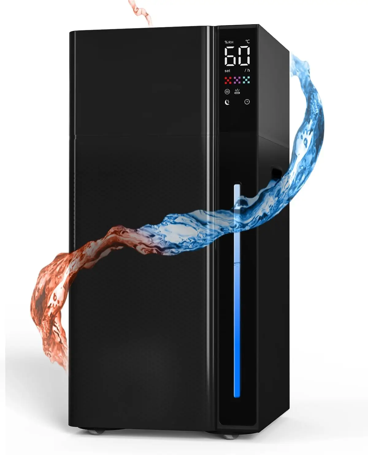 

Увлажнитель воздуха для больших помещений, 5,3 галлона/20 л, с функцией теплого и холодного тумана, для дома, площадью до 1500 кв. футов, черный