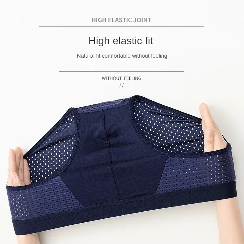 Solid Men Summer Ice Silk Underwear Boxershorts Briefs Breathable Underwear Bamboo Carbon Fiber Anti-Bacterial Hollow Panties
