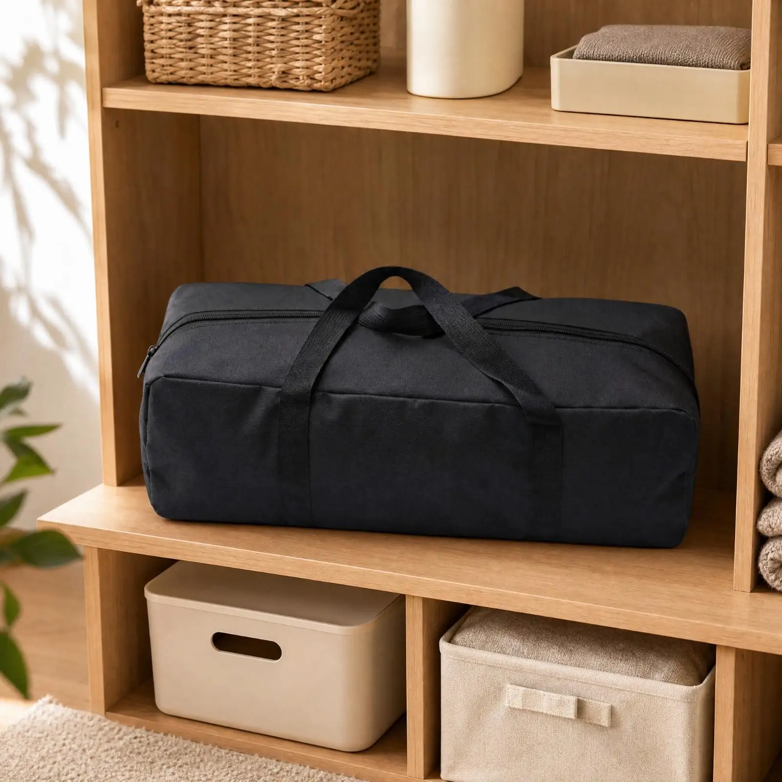 Cube Style Storage Pouch for Tent Organizing with Waterproof Oxford Cloth Base