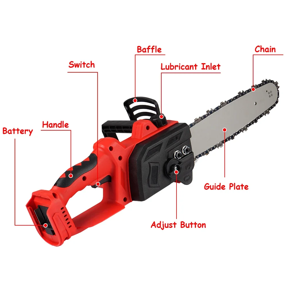 12 Inch Brushless Electric Chain Saw 20000RPM Cordless Pruning Saw Portable Electric Saw Cutting Tools For Makita 18V Battery