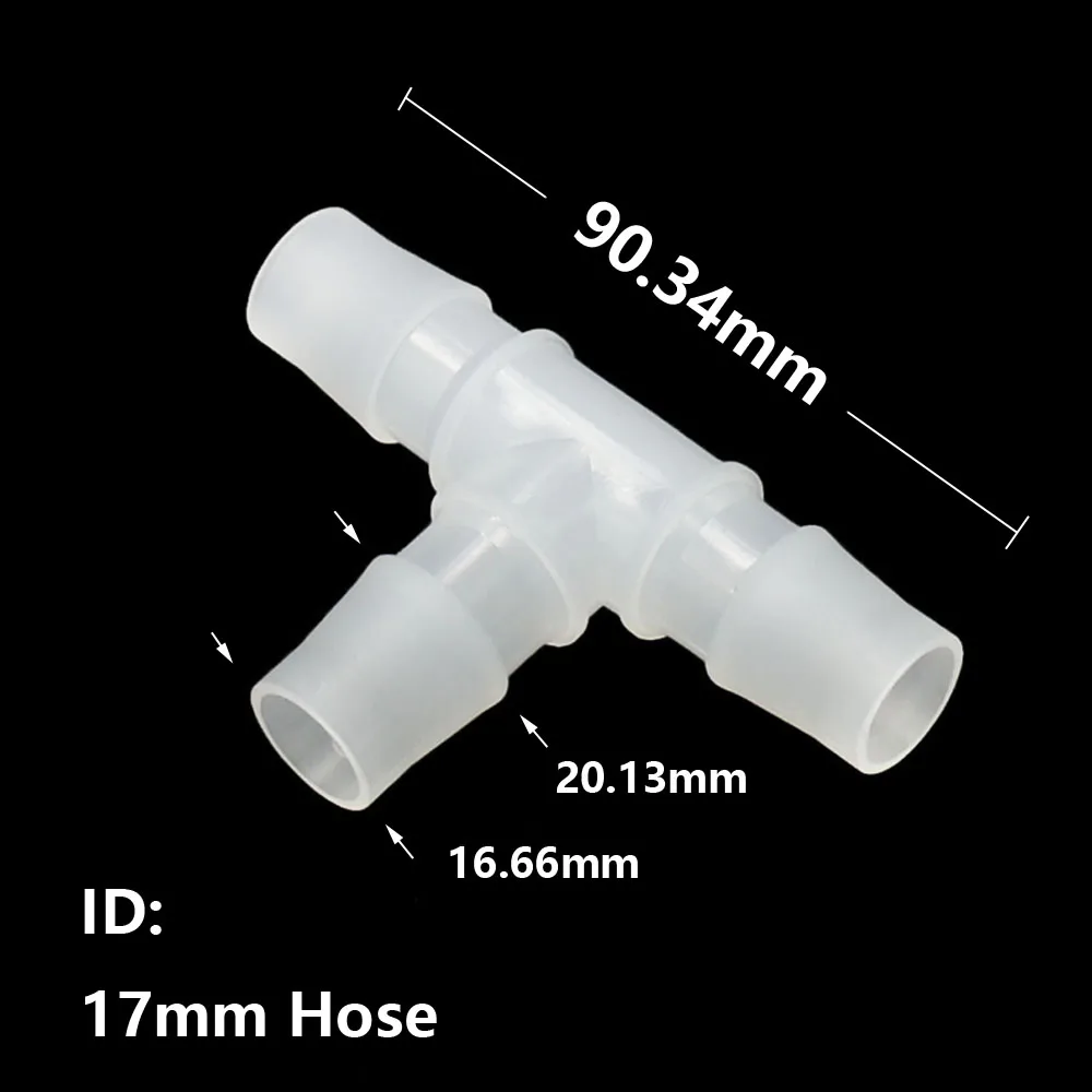 17/18/19/20/25mm złącze Tee rozdzielacz wody Barb wąż ogrodowy 3-way armatura wodna hodowla drobiu nawadniania w szklarni System