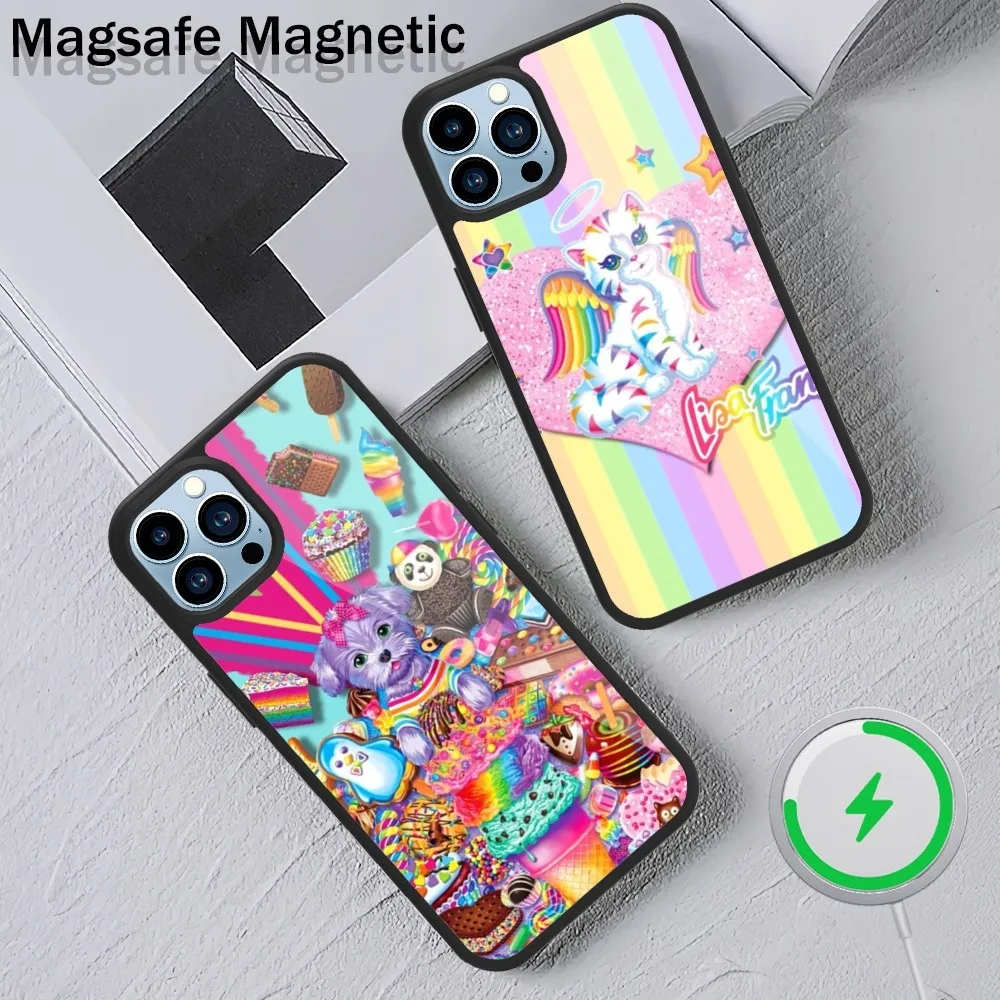 L-Lisa F-Frank Art Phone Case For iPhone 15 14 13 12 11 Plus Pro Max Magsafe Magnetic Wireless Charging