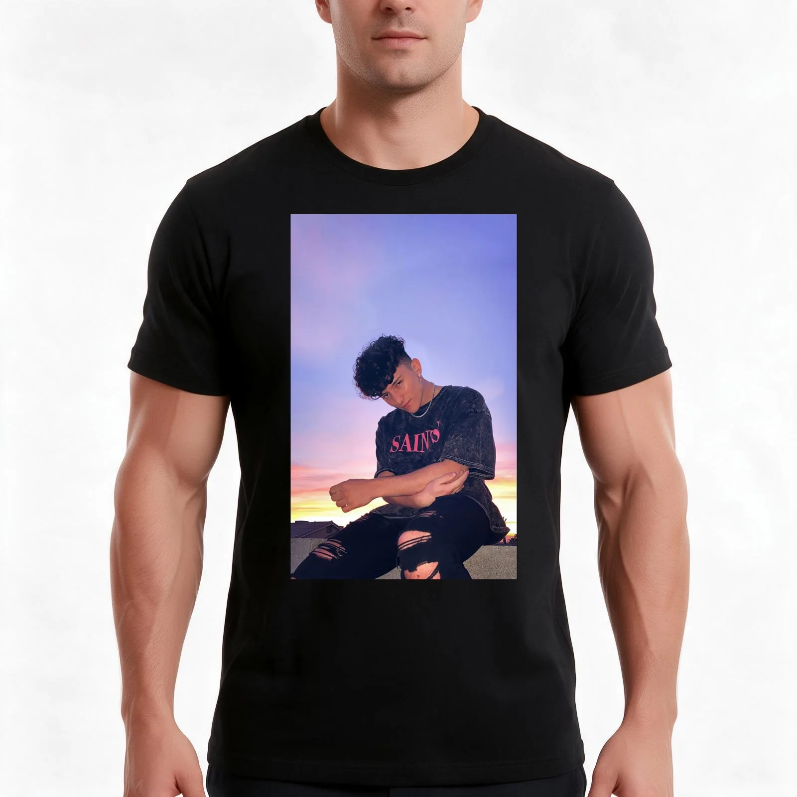 Tony Lopez Cute sticker/T-Shirt, Summer Casual Cotton Tee, Oversized Streetwear Tops, Vintage Graphic Print, Unisex Men Women