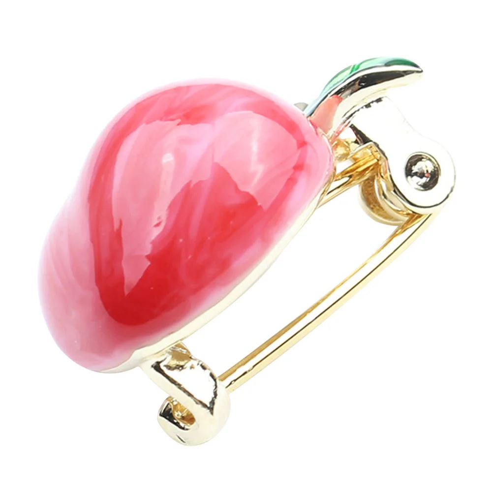 الخوخ بروش دبوس الفاكهة على شكل معدنية التلبيب دبوس للنساء الملابس وشاح قبعة دعوى بلوزة تي شيرت الزخرفية بروش مجوهرات هدية