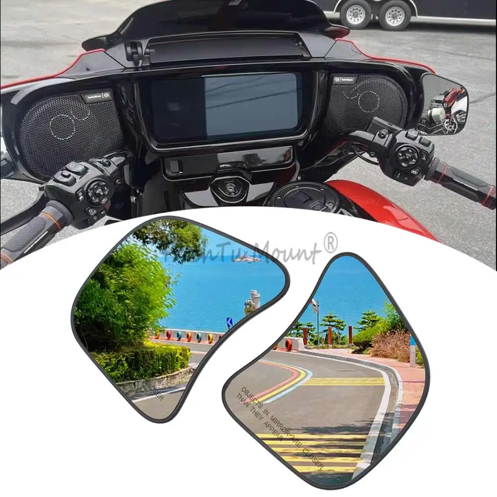 1 Pair Black Rotatable Motorcycle Fairing Rear view Mirror ABS Side Mirror For Harley-Davidson 2023-later FLHXSE 2024-later FLHX