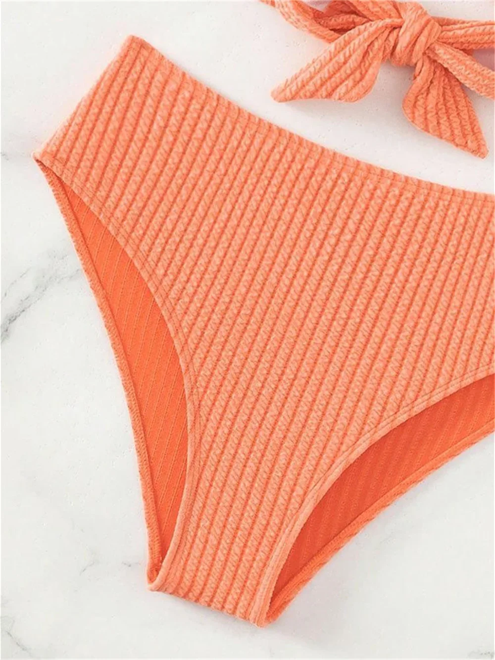 Sexy Cross Bandage Push Up Bikini Black Y2K High Waist Sling Swimsuit Ribbed Beach Outfit Bathing Suits Women Vacation Swimwears