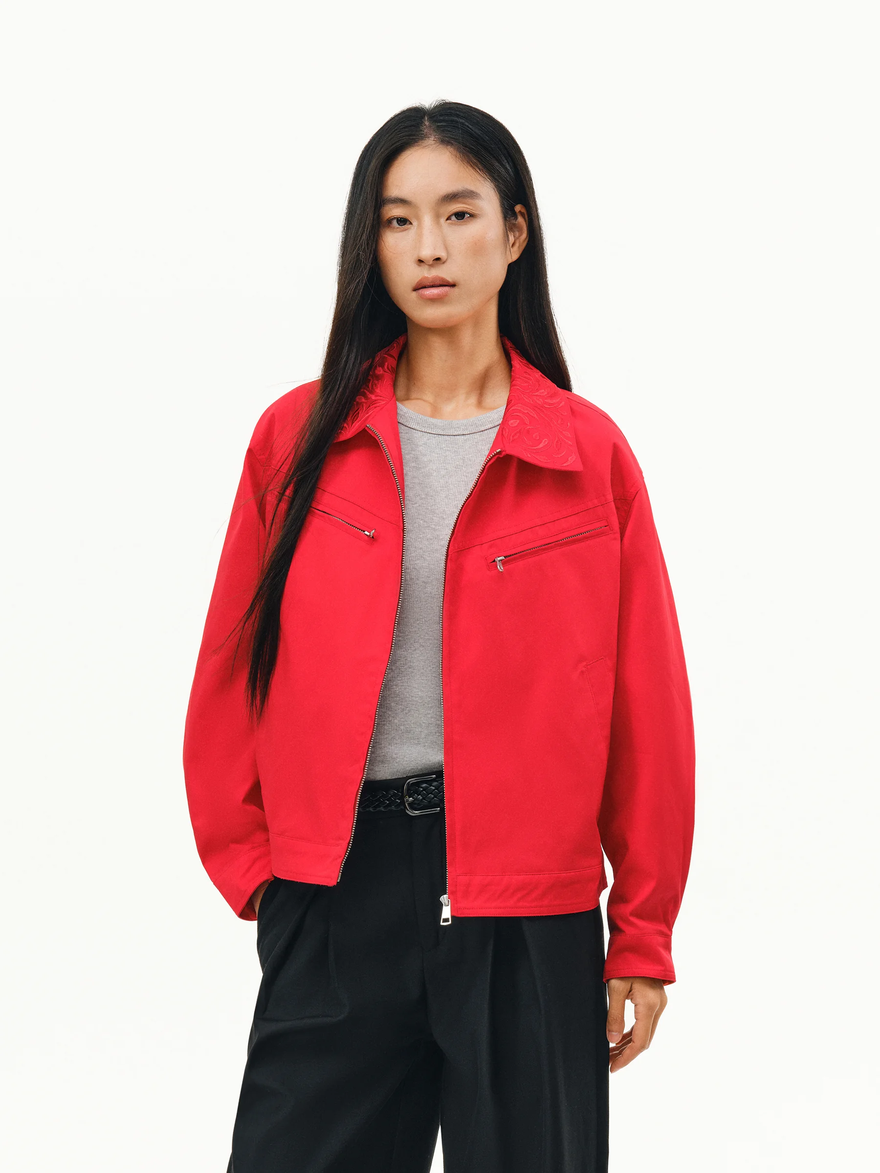 

ATRY Couples ort Jaet, хлопковое повседневное пальто с откидным воротником и вышивкой, весенне-осеннее модное молодежное кожаное пальто прямого кроя