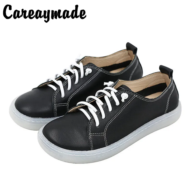 Careaymade-Genuine leather Low-Cut Elasticity Low Heel women Shoes Soft Bottom women\'s Shoes,Jelly bottom Casual shoes Shoes