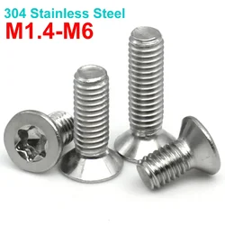 5/10/50pcs M1.4 M1.6 M2 M2.5 M3 M4 M5 M6 CM Six-Lobe Torx Flat Countersunk Head Screw Bolt 304 A2-70 Stainless Steel GB2673