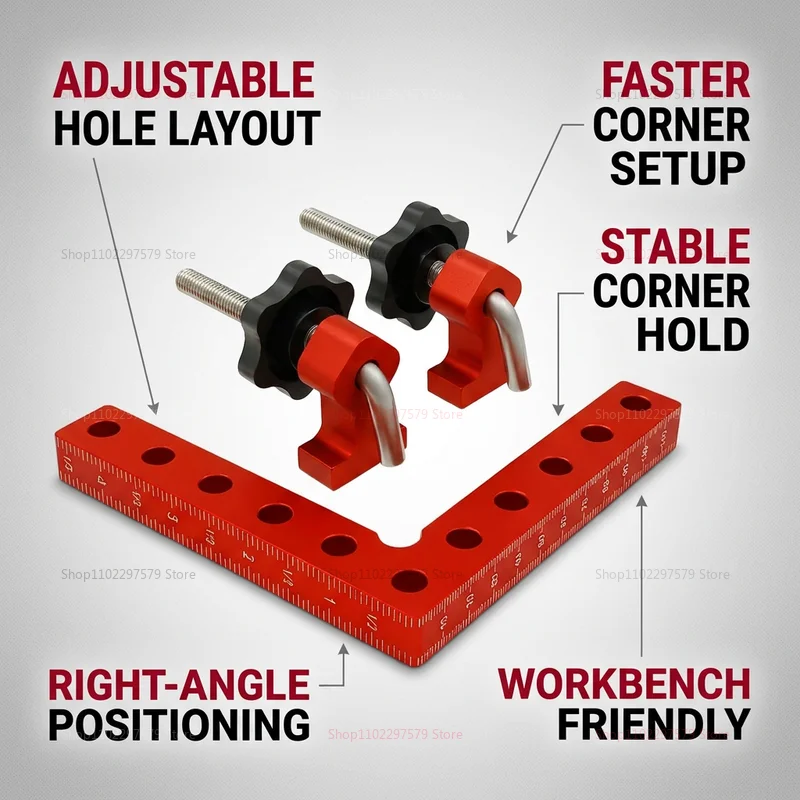 Premium Aluminum Right Angle Clamp 90 Degree L Shape Woodworking Corner Clamp for Furniture Cabinet Panel DIY Assembly 120/140mm